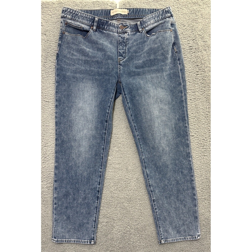Soft Surroundings Denim Jeans Womens XL (38x28) Elastic Waist Stretchy 5 Pocket